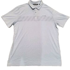 Travis Mathew Jungle Pyramid Short Sleeve Golf Light Blue Polo Men's Size Large